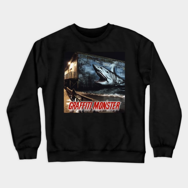 Graffiti Monster™ - Series #0 - New England Summer Sharks - 1 of 9 Crewneck Sweatshirt by gothamexodus